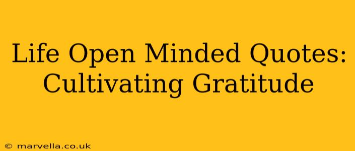 Life Open Minded Quotes: Cultivating Gratitude