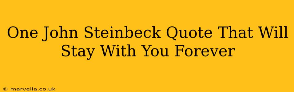 One John Steinbeck Quote That Will Stay With You Forever