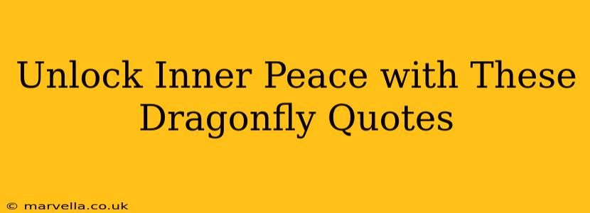 Unlock Inner Peace with These Dragonfly Quotes